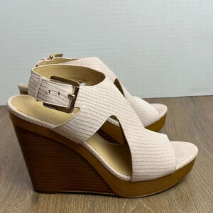 Michael Kors Womens Wedges Soft Pink Josephine Wedge SH19C NEW